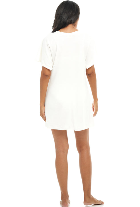 BUTTON FRONT TUNIC W/ SEAM POCKETS - TERRY